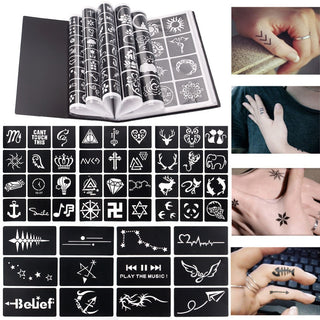 17 Sheet  Waterproof Henna Tattoo Temporary Tattoos Body Art Set Decal DIY Painting